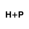 Black capital letters H+P on a white background.